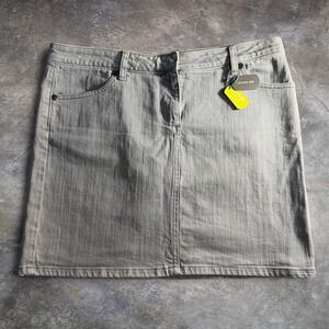 Gianni Bini Shaelyn Low Rise Gray Denim Mini Skirt Y2K Size 31